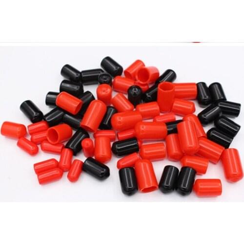 100PCS or 300PCS 8/8.5/9/10/11/12/13/14/15/16/18/19/20/22/24mm Inner Dia PVC BoltCable Pipe Slip Cap End Cover Fitting Red Black