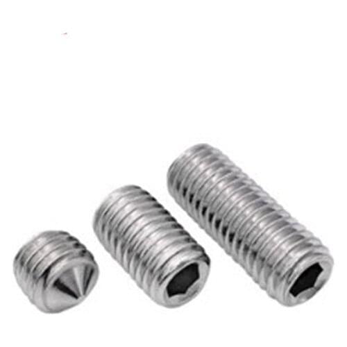 1000pcs/Lot DIN914 headness screws m2 m2.5 M3 M4 M5 m6 Stainless Steel Hex Socket Cone Point Grub Set Screws