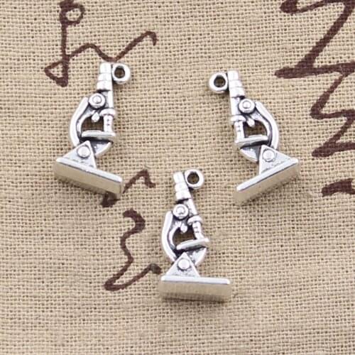 12pcs Charms 3D Microscope Instrument 21x11x8mm Antique Silver Color Pendants Making DIY Handmade Tibetan Silver Color Jewelry