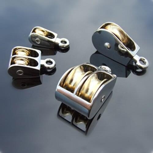 36/52/75mm Metal Sheave Zinc Alloy Fixed Pulley Crown Block And Tackle Lifting Wheel Mini Single/Double Pulley For DIY