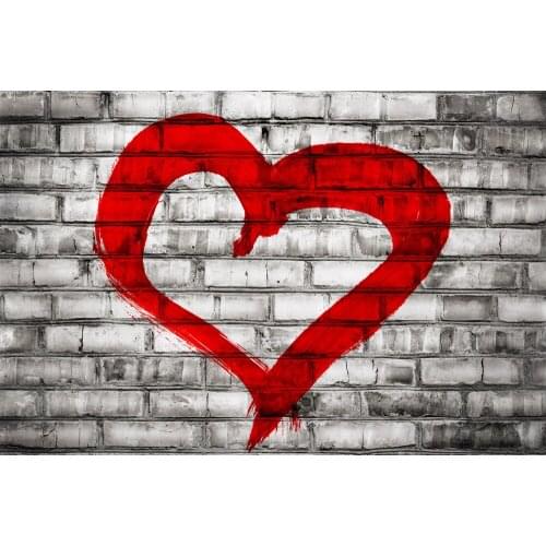 VinylBDS Gray Brick Wall Photography Backdrops Love Valentine Photo Backdrops Wedding Backgrounds For Photo Studio Photography