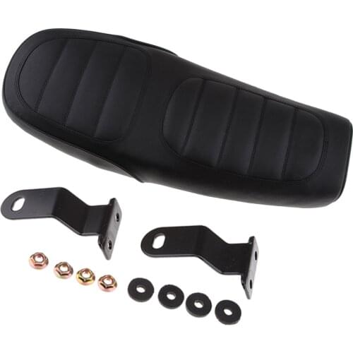 63cm Long Motorcycle Cafe Racer Retro Vintage Seat Flat Brat Saddle Cushion (Black)
