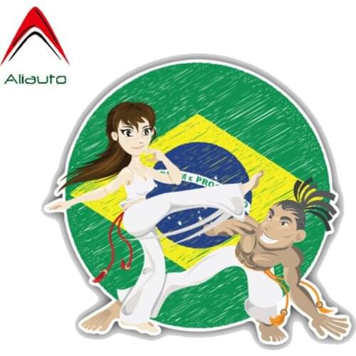 Aliauto Cartoon Car Sticker Brazilian Martial Art Capoeira PVC Automobile Motorcycle Decoration Accessories Decals,12cm*10cm