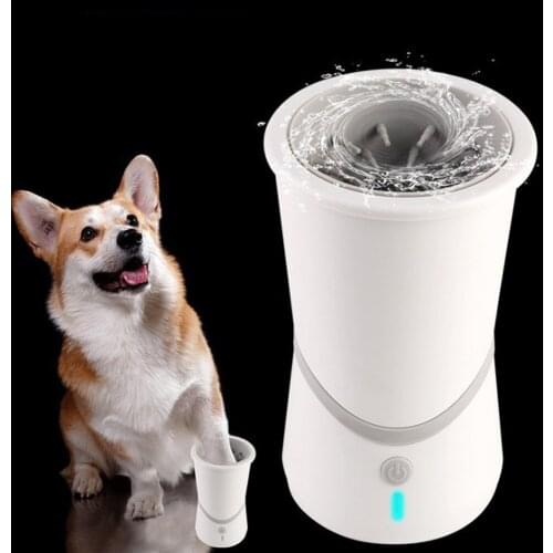Automatic Pet Paw Washer Cup Quickly Wash Dirty Claws Dog Puppy Portable Foot Cleaner Cat Clean Bucket Brush Soft Silicone Comb