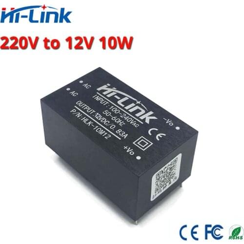 Free shipping 2pcs/lot AC-DC 90-245V HLK-10M12 12V10W intelligent household compact switching mini power supply module