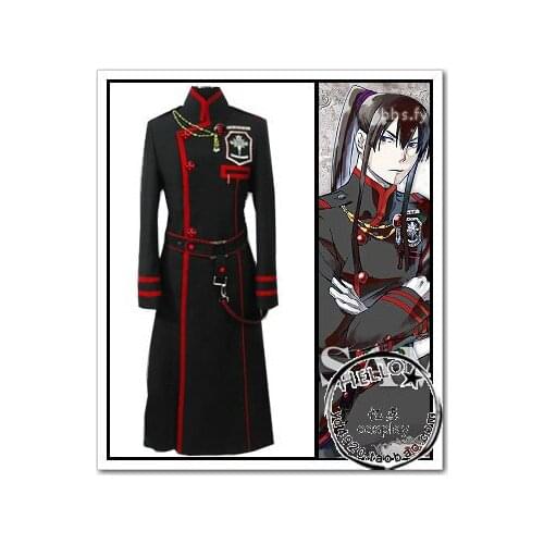 Free Shipping D.Gray-man Yuu Kanda Long Jacket Uniform Anime Cosplay Costume