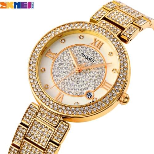 SKMEI Japan Quartz movement Luxury Diamond Dress Watch Women Wristwatches For Ladies Female Girl Clock Relogio Feminino 1739