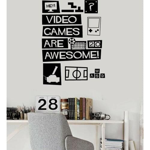 Decorative Stickers Beauty Salon Wall Decals Video Game Console Youth Wall Sticker Boys Room Sticker LX269