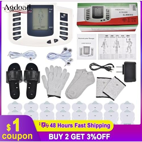 EMS Body Electrical Muscle Stimulator Tens Acupuncture Slimming Massager Body Massage Digital Therapy for Back Neck Foot 16 Pads