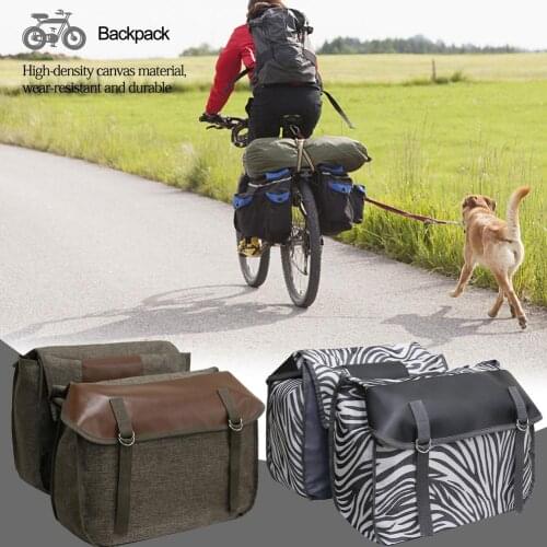 Bike Rear Pannier Canvas Bicycle Storage Rack Rear Seat Trunk Bag Cycling Tail Seat Luggage Pouch Cycling Travel Accessories
