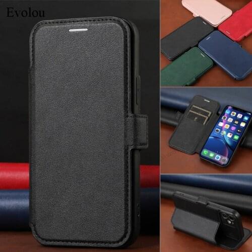 Slide Camera Lens Protection Leather Case For iphone 12 11 Pro Max SE 2020 8 7 6S Plus 12 mini Case Flip Leather Card Slot Cover