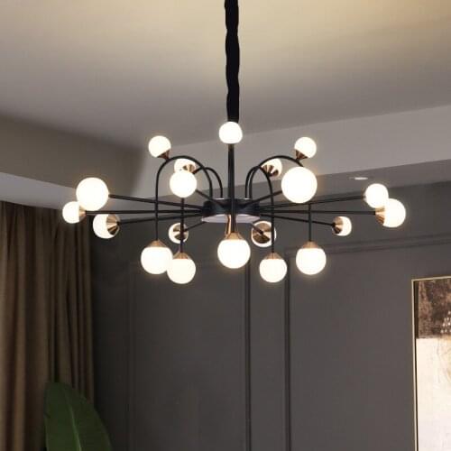 Chandelier Living Room Chandelier Modern Simple Light Luxury Nordic Style Restaurant Creative Pom-Pom Magic