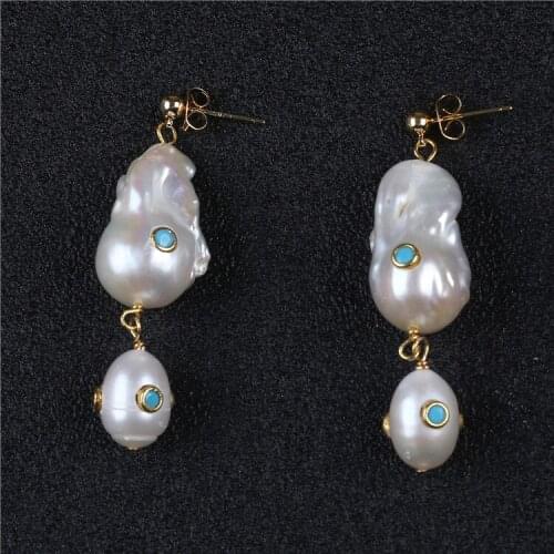 Fashion big baroque pearl earring stud trend 2020 earring sets for women