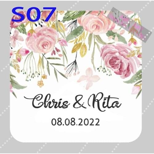 120pcs Customized Add Your Names and Date Wedding Stickers Invitations Seals Candy Favors Gift Boxes Paper Labels Adhesive