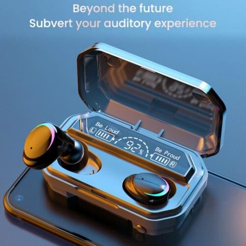 M12S Earphone Fingerprint Touch Large-capacity Battery Dustproof ABS Wireless Bluetooth 5.1 Earbuds Headsets for Outdoor Travel