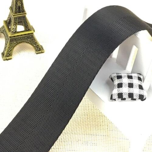 New Safety 5M Width 38-50mm Black Safety Ribbon Belt Bag Webbing Nylon Ribbon Knapsack Strapping Sewing Bag Belt Accessories