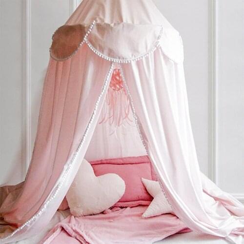 New Tassel Three-dimensional Childrens Dome Bed Net Chiffon Wool Ball Lace Tent Simplicity Baby Bed Petal Mosquito Net