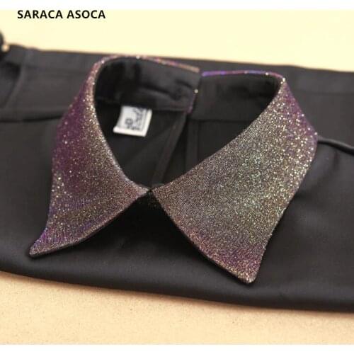 Wholesale Elastic Bust Detachable Fake Collar Vintage Fashion Sequins Womens Fake Collars Shirt Lady A623