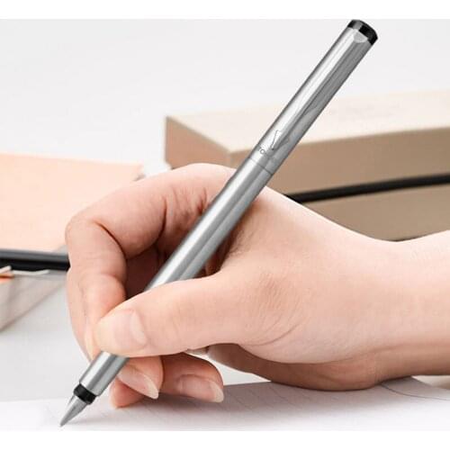 1PC Silver Metal Vector Fountain Pen 0.5mm Nib Full Metal Body Pens Business Gift Writing Calligraphy Office Supplies