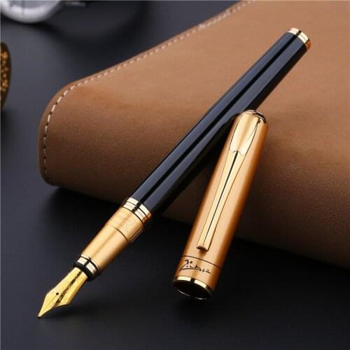 Picasso 906 Athens Dynasty Fine Nib /Calligraphy Bent Nib Fountain Pen NO Box Optional Black with Noble Golden/Silver Cap