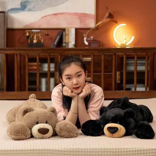 35-75cm Soft Cute Cartoon Brown Black Bear Plush Toys Stuffed Lovely Animals Pillow Doll For Girls Kids Friends Birthday Gifts