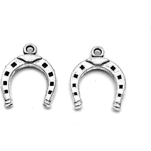 50pcs Horses hoof charms pendant 16x13mm antique silver ornament accessories jewelry making craft base material