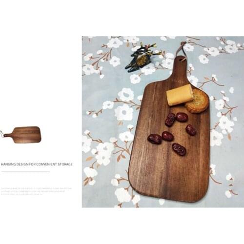 Acacia Wood Cutting Board with Handle Wooden Kitchen Chopping Board for Meat