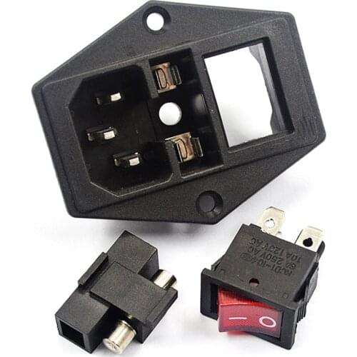 Switched Power Socket Connector AC 250V Lighting with Fuse Holder for Arcade Computer Cabinet Jamma and MAME DIY Amusing Machine