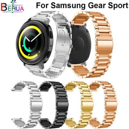 20mm For Samsung Gear Sport watch strap Replacement luxury Stainless Steel Watch Band For Samsung Gear Sport S2 Wrist bracelet