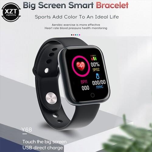 Smart Watch Bluetooth Waterproof Sport Fitness Tracker Smart Bracelet Heart Rate Monitor Blood Pressure men gift Y68 Smartwatch
