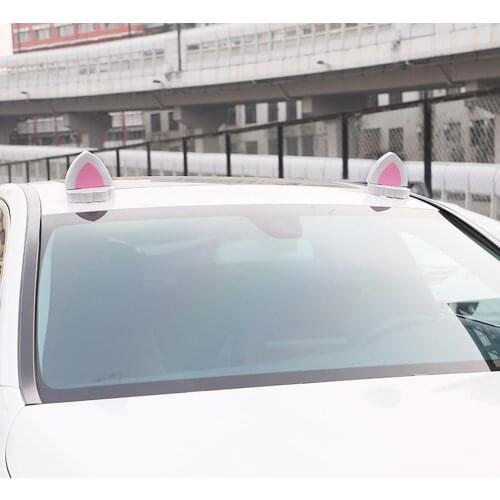 2 Piece Cute Ears Universal Car Roof decoration for Women Girls 3D Car Stickers Car Accessories