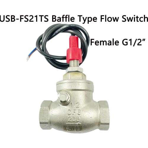 USB-FS21TS Baffle Type Flow Switch SUS304 BSPP G1/2" Reed Switch Stainless Steel Sensor 5-18L/min 250V DC 70W 2 wire iSentrol