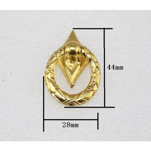 Vintage Cabinet Knobs and Handles Knobs Kitchen Drawer Cupboard Ring Pull Handles Furniture Fittings,Gold Color,44*28mm,10Pcs