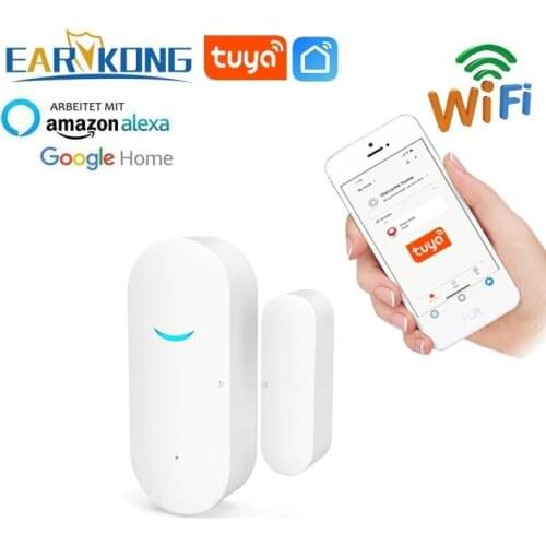 Closed Detectors Wifi Home Alarm Compatible With Alexa Google Home Tuya APP Tuya Smart WiFi Door Sensor Door Open