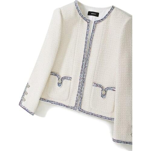 High quality Women tweed jackets 2020 fashion office ladies twist coats female autumn winter elegant short coat girls chic y587