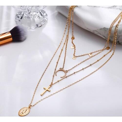 Bohemian Sequins Necklaces For Women Vintage Coin Choker Multilaye Necklace Femme Colares Statement Party Jewelry 2018 New NX-63