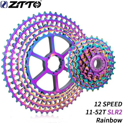 ZTTO 12 Speed Rainbow Cassette 11-52T SLR2 12s MTB 12Speed UltraLight K7 12V 413g Freewheel Mountain Bike for HG Hub