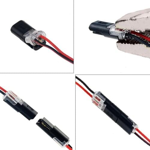 10pcs/5pcs 2pin Pluggable Spring Scotch Lock Wire Connector for 22-20AWG Wire Quick Splice Connector Cable Crimp Terminal Blocks