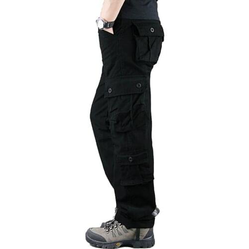 2021 Spring Mens Cargo Pants Black Military Men Trousers Casual Cotton Tactical Pants Men Big Size Army Pantalon Militaire Homme