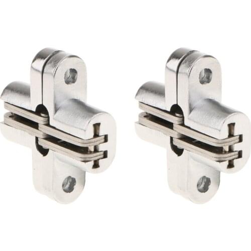 2x High-quality Brushed Folding Door Hinge Built-in Concealed Hinges Removable Pin Cross Slow Shut 7KG/10KG Furniture Hardware