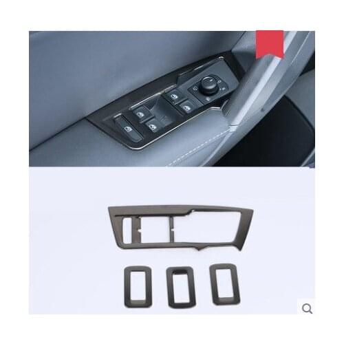 4pcs Car Window Lift Switch Panel Trim Cover Stickers For Volkswagen VW Tiguan 2 2016 2017 2018 Accessories