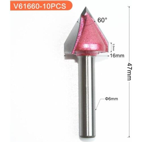 6mm*16mm*60Degree,10pcs,Free shipping CNC Engraving Woodworking Milling Cutter,Tungsten Solid carbide End Mill,3D V Router Bit