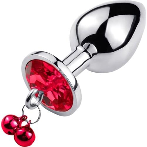 New Small size Stainless Steel Anal beads butt plug jewelry crystal bell rings insert dildo insert gay Sex toys for men women