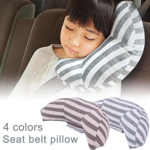 Car Soft Headrest Seatbelt Cushion Baby Seat Head Support Shoulder Cover Belt Pad Neck Pillow With PP Cotton For Kids Child