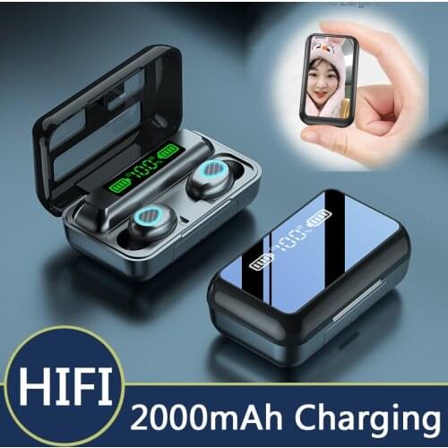 Wireless Earbuds Stereo Bluetooth Earphone 5.1 3D Touch Mirror LED Display Headset Sport Waterproof Headphones