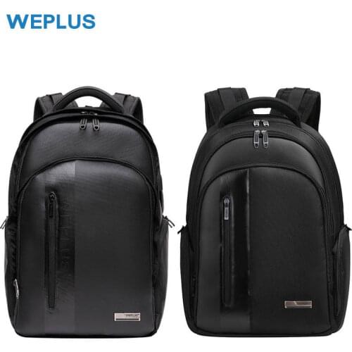 WEPLUS Big Leather Backpack Men Backpack Multifunction USB Charging 15.6 Inch Laptop Bag Large Business Travel Waterproof Bags