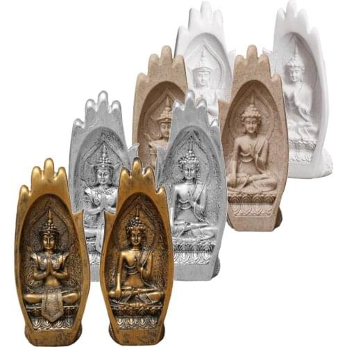 Buddha Hand Sculpture Peaceful Lao Buddha Statue Figurines Home Decoration