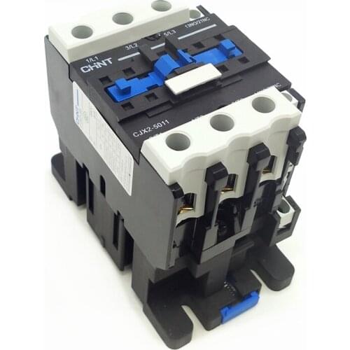 CHINT AC contactor CJX2-5011 50A 1NO+1NC 50Hz Coil Voltage AC220V 380V 110V 24V 36V 48V