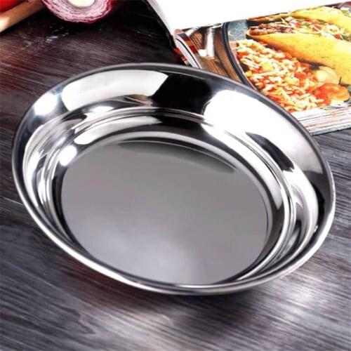 Good Quality 304 Stainless Steel Soup Fruits Dessert Plate Ableware Durable Dish Bowls Kitchen Accessories Bandeja Fish Dish