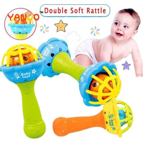 Baby Toy Double-headed Dumbbell Ball Bell Tooth Rope Child Rattle Early Education Educational Toy Baby Toy Sensory Toy Gift